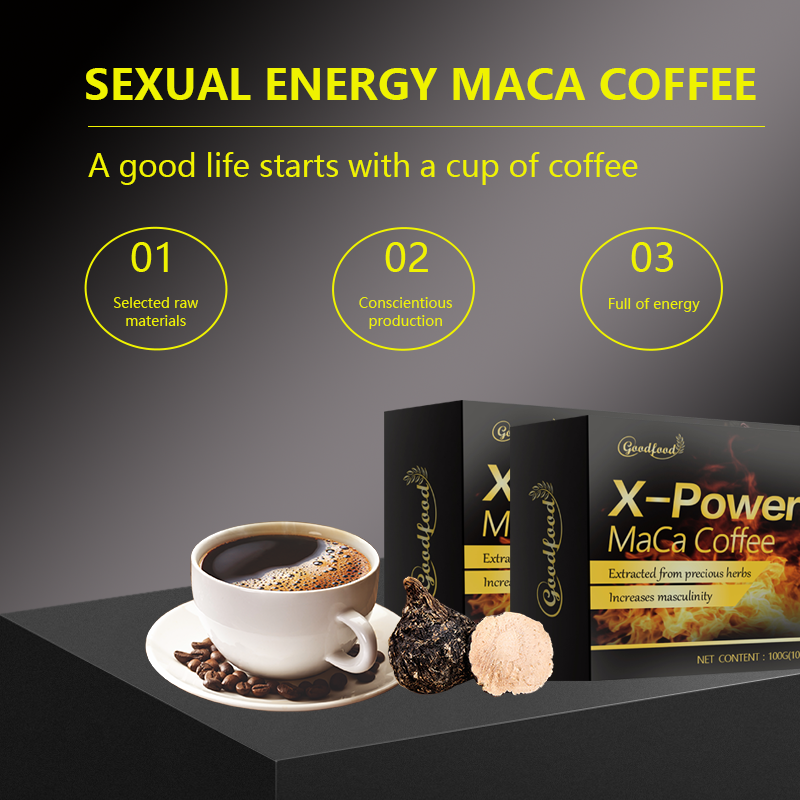 Man X Power Energy Chocolate Instant Coffee For Men Private Label Kidney Maca Ginseng Dietary Supplement Fruit Vitality Boosting